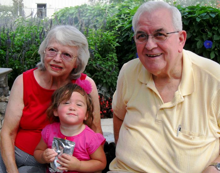 Posing with Pa and Grammy