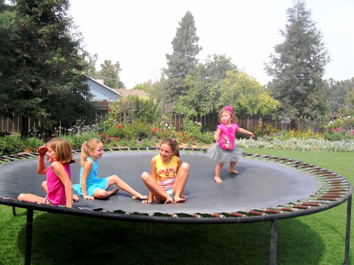 Trampolining with the girls