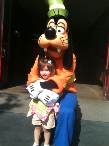 With Goofy at Disneyland