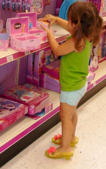 Shopping in princess shoes